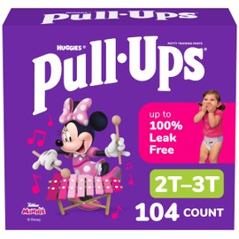Pull-Ups Girls' Potty Training Pants, Size 2T-3T Training Underwear (16-34 lbs), 104 Count