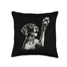 German Shorthaired Pointer Dog Face Art For Women And Men Throw Pillow