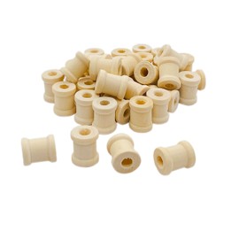 300 Pack Mini Unfinished Wood Spools Natural Wooden Barrel Shaped Spools for Crafts (5/8x1/2 in)