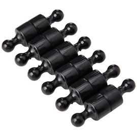 Black Skittle Magnet for Fridge, Office, Whiteboard, Noticeboard, Filing Cabinet - 12mm dia x 21mm tall - Pack of 12