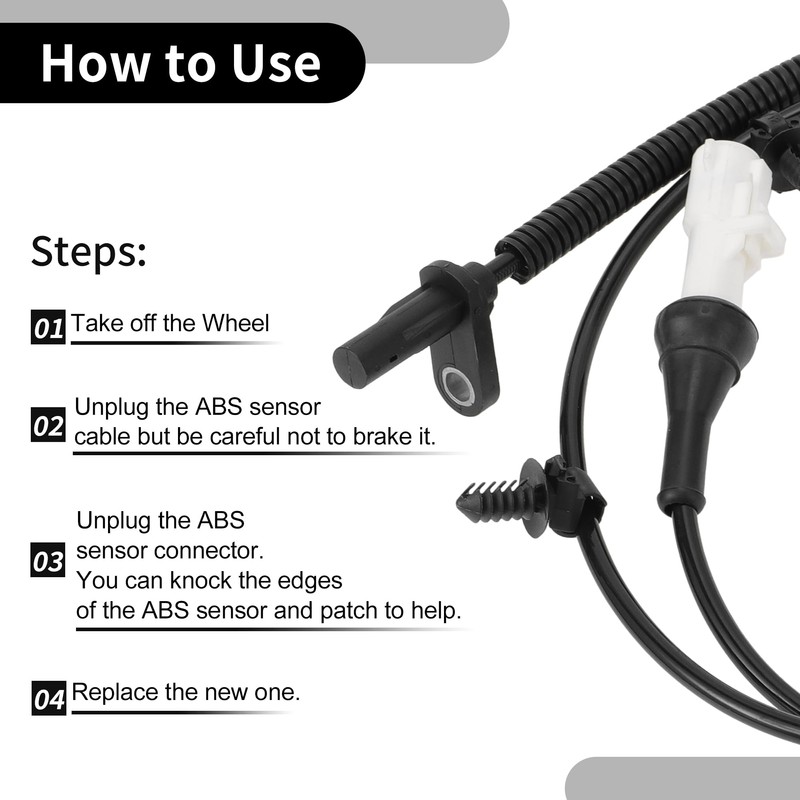 Partuto ABS Wheel Speed Sensor No. DT4Z2C205AB/9T4Z2C205B/DT4Z2C205A Front Left Suitable