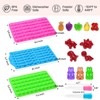 Gummy Candy Molds with 2pcs Droppers, Silicone Bear Dinosaur Fruit