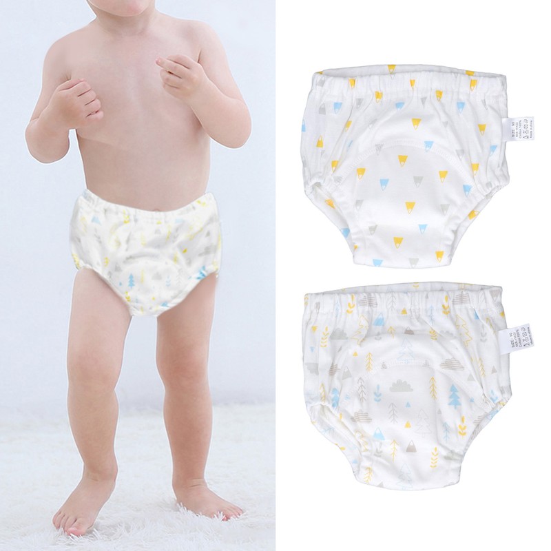 2PCS Toddler Training Pants Pure Cotton Reusable Baby Training Underwear