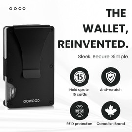 GOWOOD Metal Credit Card Holder & Wallet for Men & Women RFID Blocking Money Clip, Business Card Holder, ID Card Holder, Travel Wallet | Porte Feuille Pour Femme, Portefeuille Pour Homme