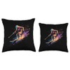 Freestyle Skier Watercolor Vector Throw Pillow