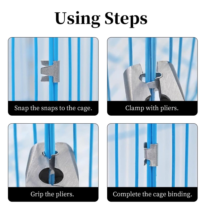 Wire Cage Clips 200pcs Wire Cage Buckle Snap Clips for