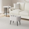 BIRDROCK HOME Tufted Curve Ottoman Velvet Foot Stool - Upholstered