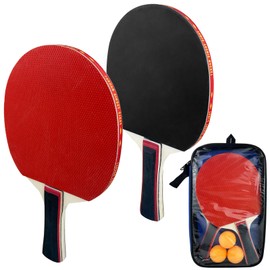 Diompilux Premium Table Tennis Bat Set with 2 Table Tennis Bats, 3 Table Tennis Balls and Carry Bag, Ideal for 2 Players, for Beginners, Advanced and Family Entertainment