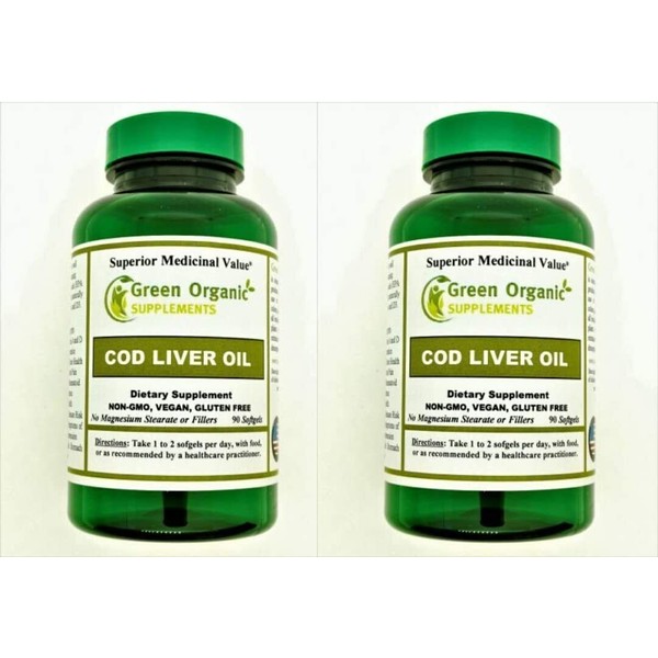 Cod Liver Oil, Vitamin A, Vitamin D3 from Norway (Pack of 2)