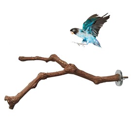 PINVNBY Parrot Perches Natural Birds Stand Wild Grape Stick Grinding Paw Climbing Wood Cage Accessories and Toy for Parakeet, Lovebirds,Budgies,Cockatiels and Finches