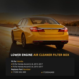 JAVOUKA Lower Engine Air Cleaner Intake Resonator Chamber Assembly Filter Box, Compatible with Honda Accord 2.4L/3.5L 2013-2017#OE 17230-5A2-A00 172305A2A00