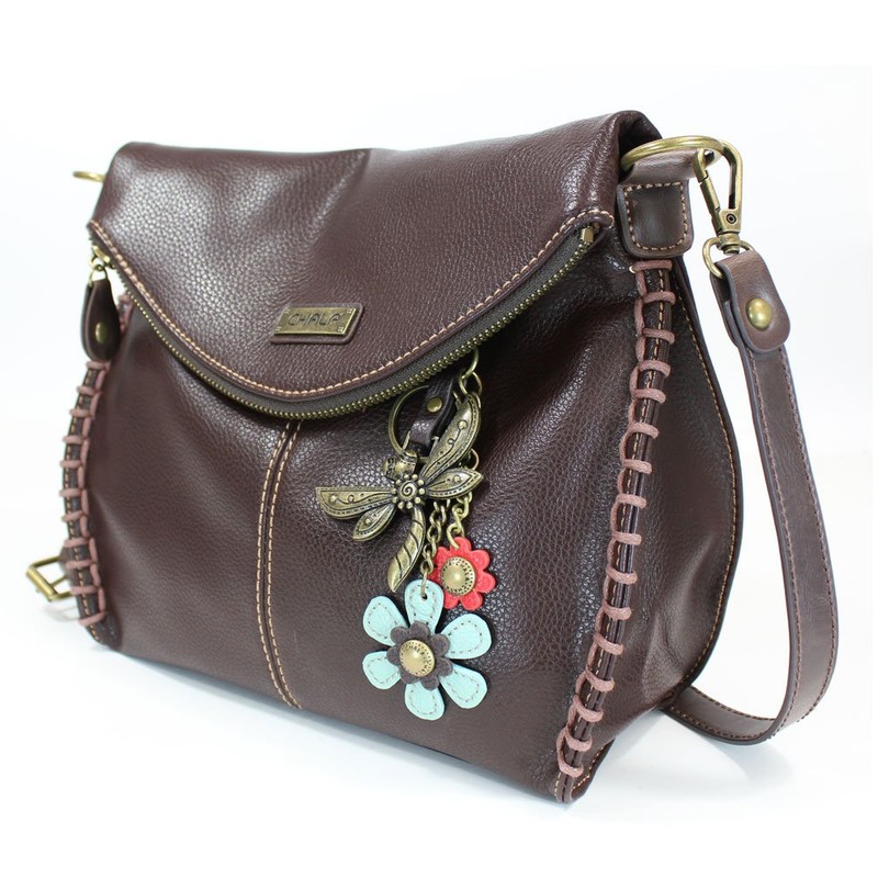CHALA Charming Crossbody Bag with Zipper Flap Top and Metal
