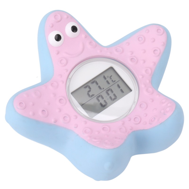 Baby Water Thermometer Starfish Clock Timing 3 Color Light Floating