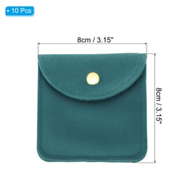 PATIKIL 8x8cm Jewelry Pouches with Snap Button, 10 Pack Velvet Jewelry Pouches Portable Soft Storage for Necklace Bracelet Earring Watch Rings Brooch, Dark Blue
