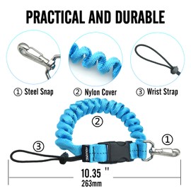 nitescuba Spiral Cable Spring Coil for Diving, Diving Accessories, Anti-Lost Spring Coil Lanyard with Quick Release Buckle for Underwater Cameras and Diving Flash Lights, blue