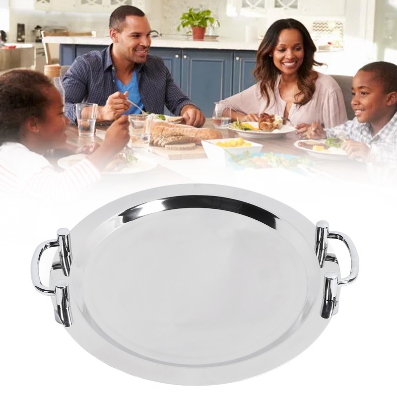 Stainless Steel Buffet Plate Bright Mirror Finish Serving Tray with