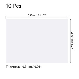 sourcing map 10Pcs A4 Gel Light Lighting Filter Overlay Transparent Color Correction Plastic Vinyl PVC Sheets Photography Television Clear,0.3mm