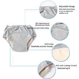 Siomlana Reusable Adult Waterproof Cloth Diapers with Diaper Inserts,Adjustable and Washable Incontinence Briefs, Anti-Side Leakage Pants,Post-Operative Nursing Panties(Black,2XL)