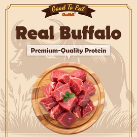 Gootoe Buffalo Dog Treats, Buffalo Bites Bone Shaped 1.5 lb Natural Low-Fat Chews for Training & Rewards, Limited Ingredient, Resealable Bag, Perfect for Small Dogs & Puppies