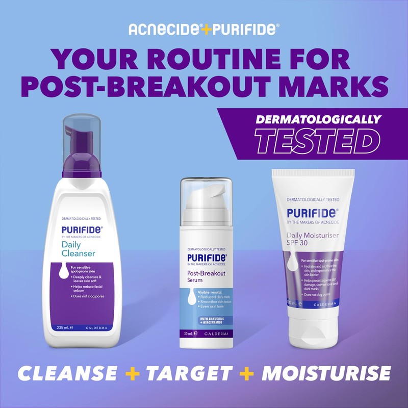 Purifide by Acnecide Post-Breakout Niacinamide Serum with Bakuchiol for Acne