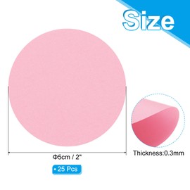 PATIKIL 2inch Circle Card Stock, 25Pcs Round Shape Cutouts Paper Thick Cardstock Coaster for DIY Craft Projects Classroom Bulletin Board Decor, Pink