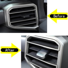 CHEAYAR Car Air Vents Outlet Adjust Paddles Cover Trim Compatible with Toyota Tundra/Sequoia 2022-2023, Car Air Conditioner Decoration Strip Accessories (Silver)