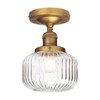 Yosoan Indoor Vintage Ceiling Light with Striped Shade, 1-Light Hardwired