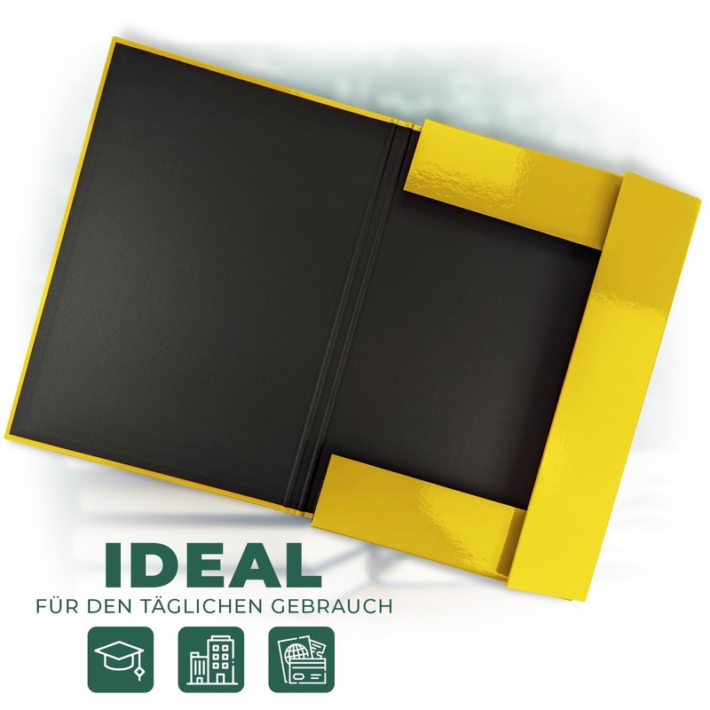 Netuno Portfolio Folder A4 Cardboard 20 mm Yellow Document Folder