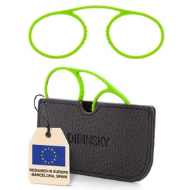 DIDINSKY Prado Round Armless Reading Glasses – Compact Travel Reading Glasses with Case – Anti-Glare, Anti-Scratch – Lime