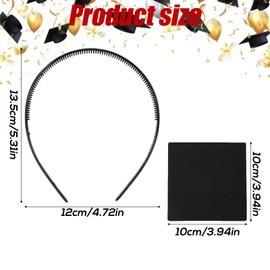 Lyreh Pack of 2 Headband for Graduation Hat, Unisex Anti-fall Graduation Headband Insert Holder with Felt to Secure Your Hat Stabiliser Accessories for Graduate Gifts (Black)