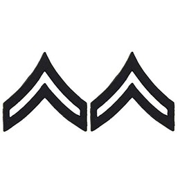 United States Army CPL E4 Insignia of Rank 3/4" Black Lapel Pins (Set of Two)