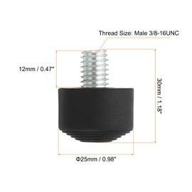 PATIKIL Universal 3/8" x 1.2" Rubber Tripod Feet, Anti-Slip Tripod Replacement Parts for Camera Tripods Monopod, Black