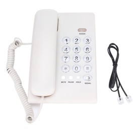 KXT504 Desktop Corded Telephone Multifunctional Large Button Landline Phone for Home Office Hotel(White )