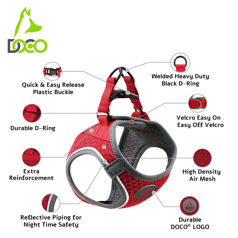 DOCO Dog Harness for Large Sized Dog - Athletica Adjustable,