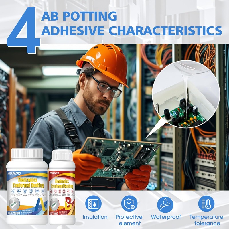 WANJAO Electronic Potting Compound, Electronic Sealing Compound Transparent Waterproof Becomes