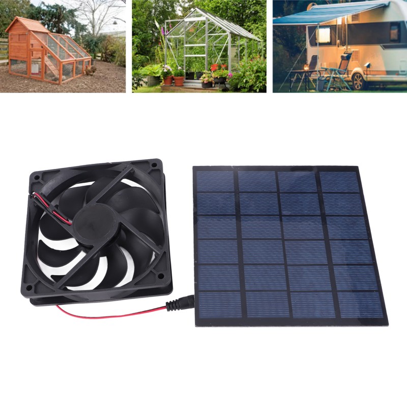 5W Solar Panel Fan Eco Friendly Low Noise Compact Portable