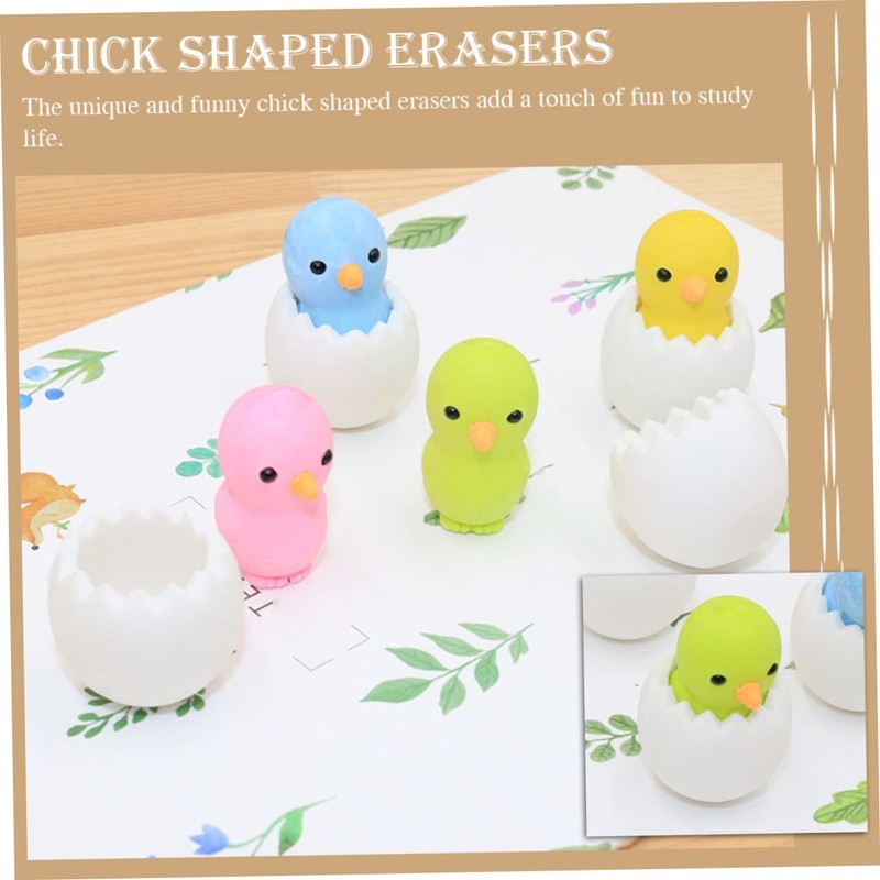 Operitacx 24pcs Shell Chick Eraser Erasers for Fun Mini Rabbit
