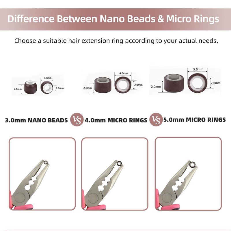 Vlasy 100Pcs 5mm Silicone Lined Micro Ring Beads for Hair