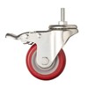 Heavy Duty Stem Caster Wheels Double Bearing PU Castors No