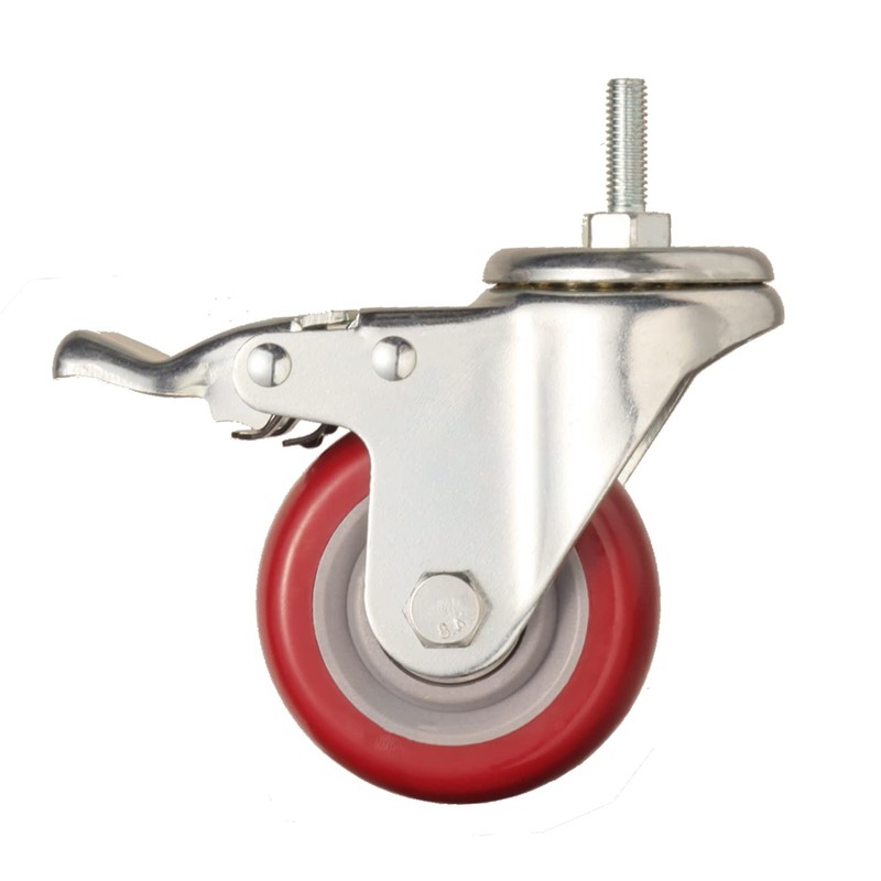 Heavy Duty Stem Caster Wheels Double Bearing PU Castors No