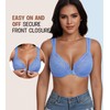 DotVol Women's Front Closure Wide Strap Underwire Bra Lace Plus