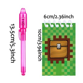 Jiaoohoo 24 Pcs Pixel Theme party favors |12 invisible ink pen and 12 party mini Pixel Theme Notepads| Pixel Theme party Goodie Bag Stuffers, Classroom Prizes, party supplies