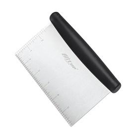 ALLTOP Bench Scraper & Chopper for Kitchen - Ideal Baking Essential Utensil,Stainless Steel Pastry/Dough/Food Cutter Tool for Cake Pizza Bread,Cooking - 1 Pack,Black