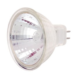 Satco S1992 20 Watt MR16 Halogen GX5.3 Base 24 Volt Clear FL 36 Beam Pattern No Harmful Ultraviolet Rays Light Bulb, With Lens