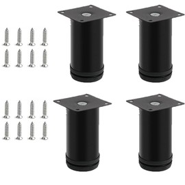 Furniture Feet Adjustable, Cold Rolled Steel Adjustable, Load Capacity: 1322.3 lbs (600 kg), Durable, Anti-Slip, Rubber Cushions, Sofa TV, Bed Cabinet, Toilet Height 3.9 - 4.3 inches (10 - 11 cm), 4