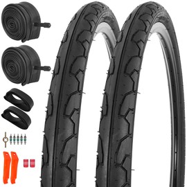 RUTU 26x1.95 Bicycle Tires, 26 Inch Bike Tires Folding Bicycle Tires and Tube with TR13 AV Schrader Valve, Compatible with Urban Commuting Bicycle and Beach Cruiser Cyclocross Kids