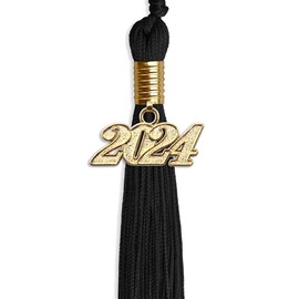 Endea Graduation Single Color Tassel with Gold Date Drop (Black, 2024)