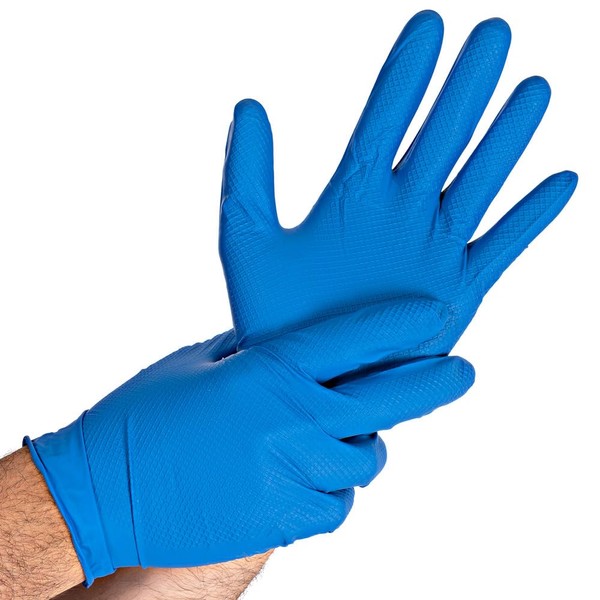 FRANZ MENSCH Hygostar Nitrile Gloves Power Grip Powder-Free Pack Blue