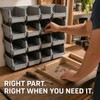 Stackable Plastic Parts Bins for Garage Tool Storage