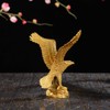 Golden Brass Fengshui Handmade Fortune Eagle Statue Hawk figurine Home